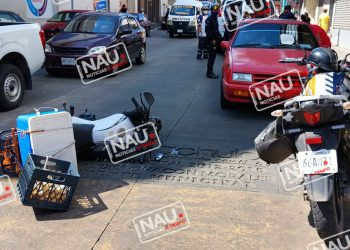 Motociclista lesionado en accidente.