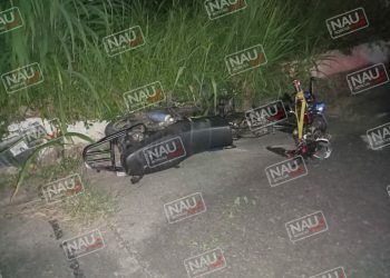 Muere conductor de motocicleta al ser impactado por un vehículo.