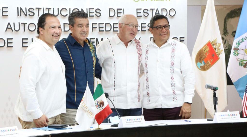 Rutilio Escandón y embajadores de EUA, Belice y Guatemala refrendan unidad en el rescate a migrantes