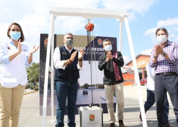 Rutilio Escandón coloca primera piedra para construcción del doble paso a desnivel en Libramiento Norte Poniente