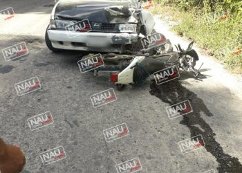 Motociclista lesionado al ser impactado por un vehículo en Belisario Domínguez.