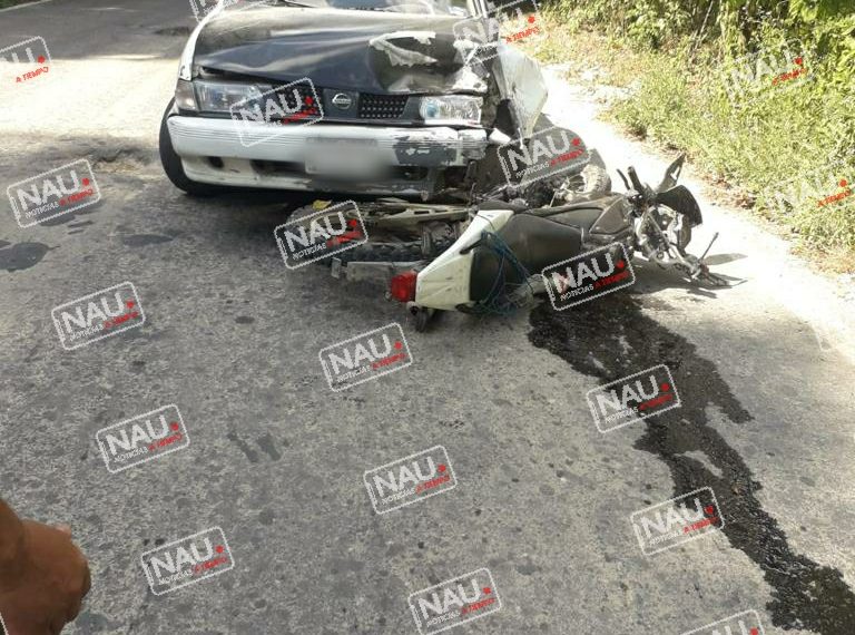 Motociclista lesionado al ser impactado por un vehículo en Belisario Domínguez.