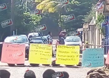 Conflicto entre comunidades de Tapachula por intento de cobro de cuota de paso al transporte.