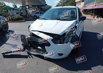 Solo daños materiales deja accidente en Tapachula.