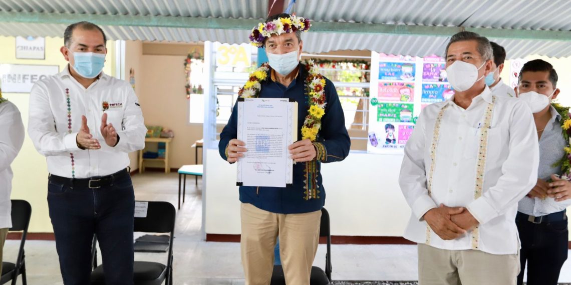 Inaugura Rutilio Escandón construcción del Jardín de Niños “Ignacio Chávez”, en Huehuetán
