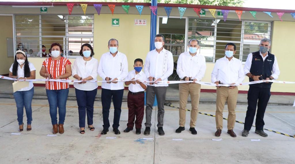 Rutilio Escandón inaugura rehabilitación de espacios en Escuela Primaria “Emiliano Zapata Salazar”, en Acala