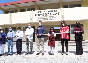 En Tuxtla Gutiérrez, Rutilio Escandón inaugura obras en Escuela Primaria “Octavio Paz Lozano” de Real del Bosque