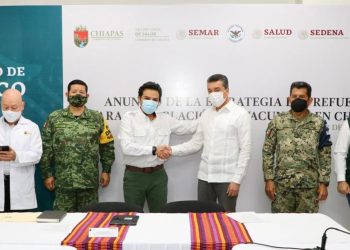 Anuncian Rutilio Escandón y Zoé Robledo Plan de refuerzo para la población no vacunada en Chiapas