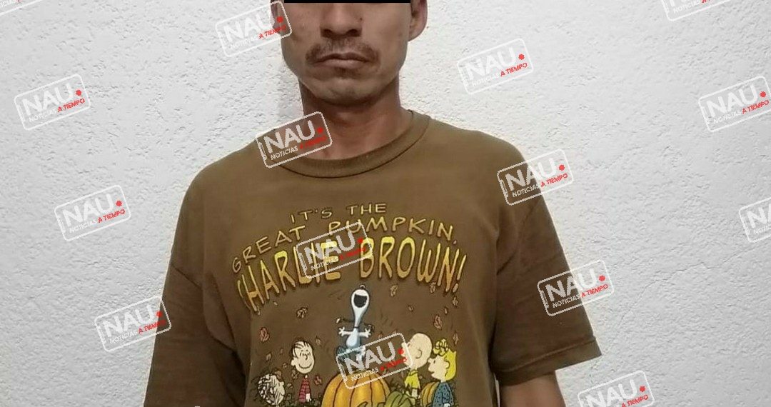 En Huixtla detienen a sujeto con cuchillo.