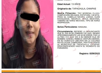 Buscan a menor de 13 años