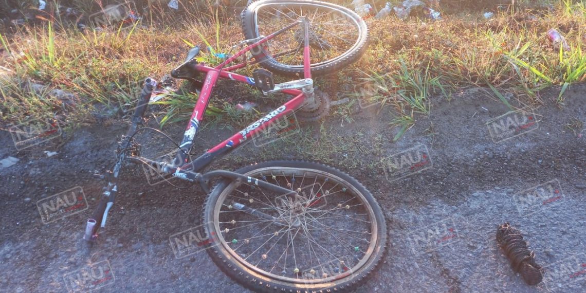 Cabezal de tráiler atropella a ciclista y termina fuera de la cinta asfáltica