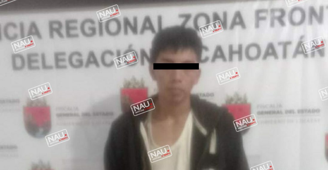 Detienen a una persona con marihuana en Cacahoatán.
