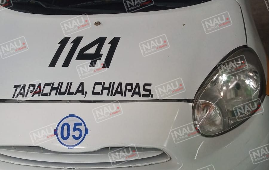 Taxi fue robado con violencia en la zona media de Tapachula