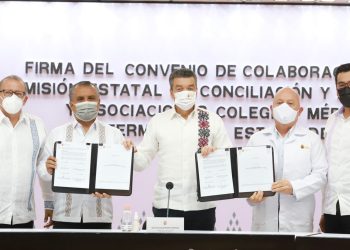Atestigua Gobernador convenio entre Comisión Estatal de Conciliación y Arbitraje Médico y Colegios de Médicos