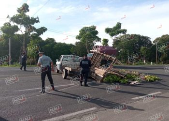 Cuatro heridos deja volcadura