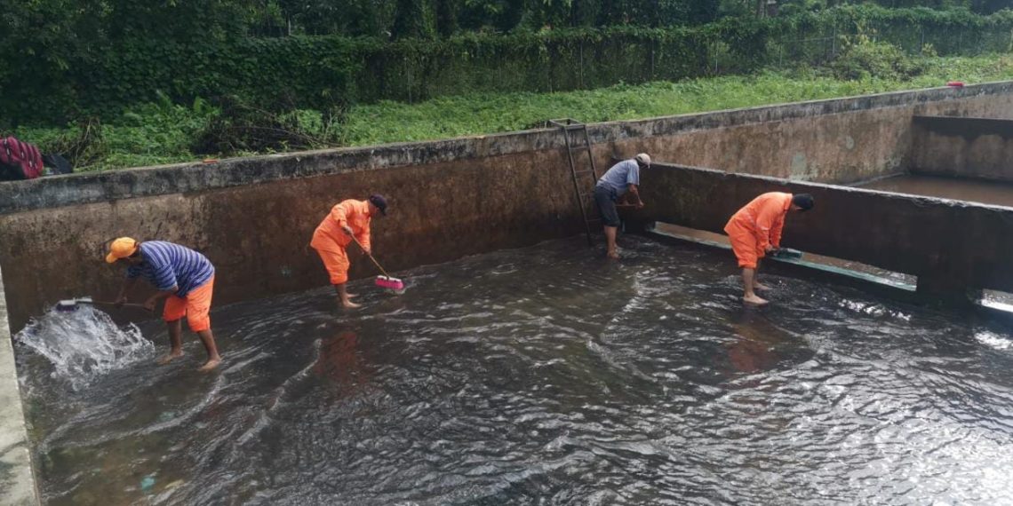 SAPAM Tuxtla Chico realiza desfogue en líneas de agua de la cabecera municipal.