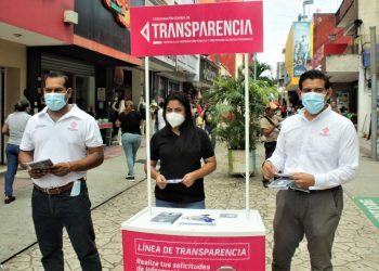 INSTALAN MÓDULO ITINERANTE DE TRANSPARENCIA EN PARQUE BENITO JUÁREZ DE TAPACHULA
