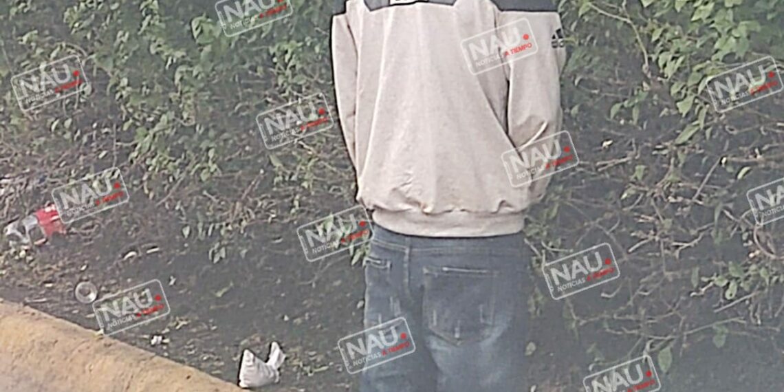 Migrantes utilizan jardineras del bicentenario como Baño Público.