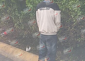 Migrantes utilizan jardineras del bicentenario como Baño Público.