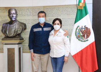 Rutilio Escandón y titular de CNPC, Laura Velázquez, afianzan acciones en materia de gestión integral de riesgos