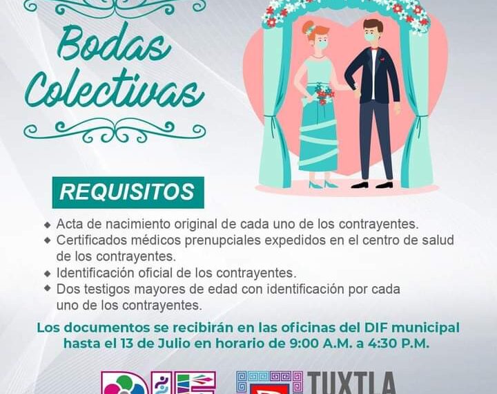 ¡¡El programa “Bodas Colectivas” continúa hasta el 13 de julio!!