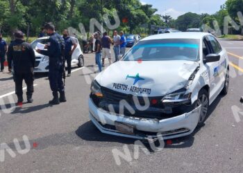 Sólo daños materiales en accidente rumbo al puerto madero