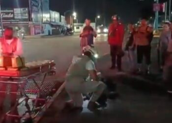 Persona atropellada en par vial