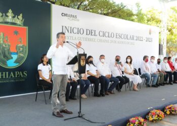En enlace con el presidente AMLO, Rutilio Escandón realiza arranque del Ciclo Escolar 2022-2023