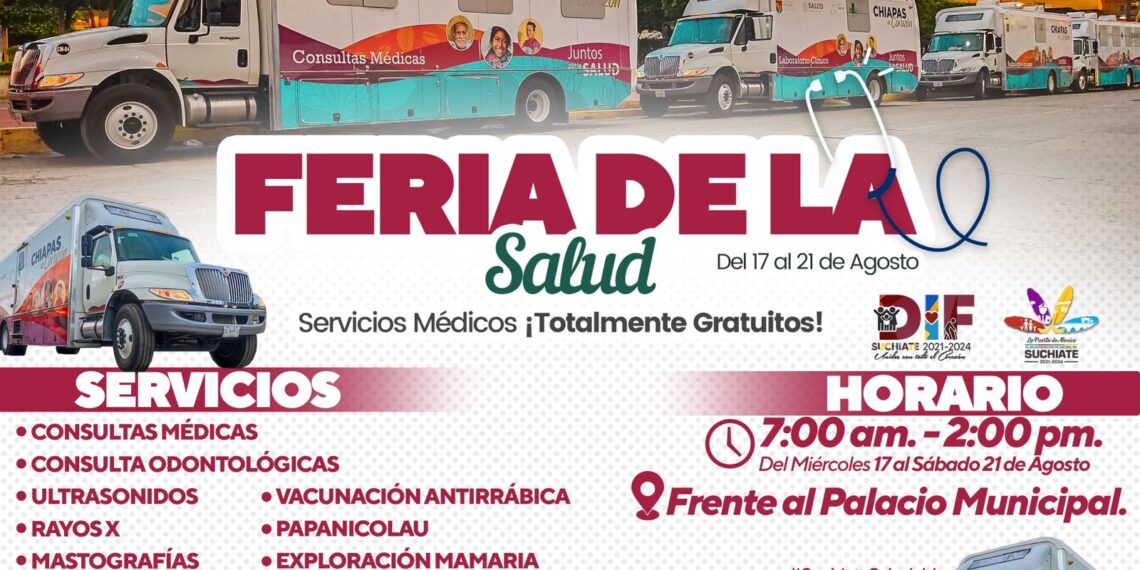 ¡Feria de la salud, servicios médicos totalmente gratuitos!