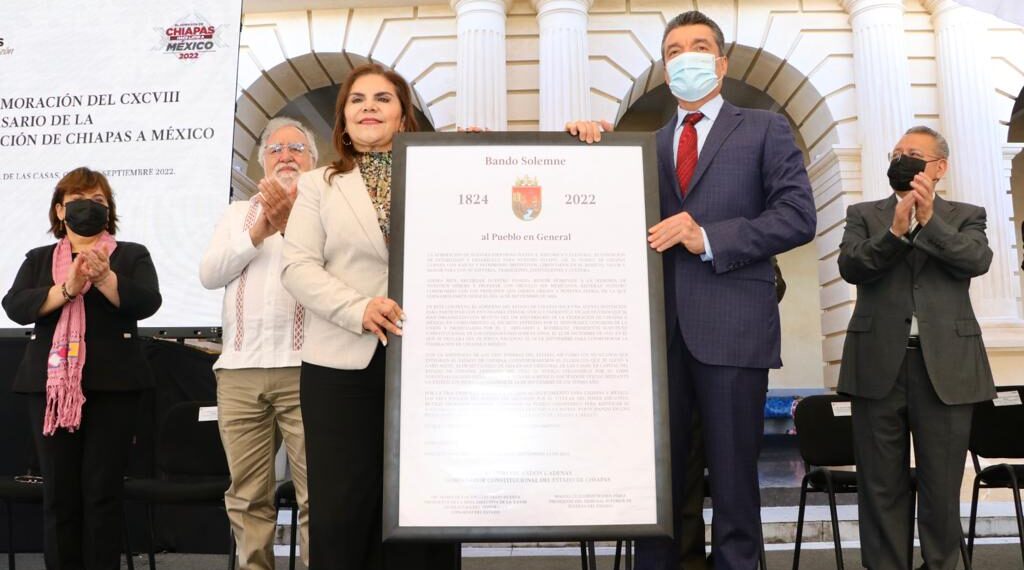 Encabeza Rutilio Escandón conmemoración del 198 Aniversario de la Federación de Chiapas a México