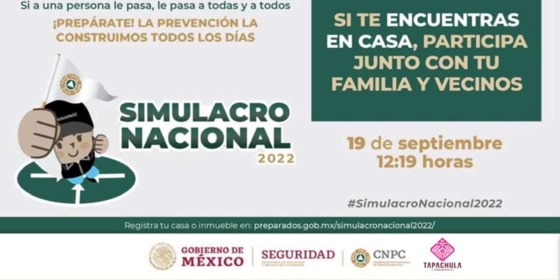 AYUNTAMIENTO DE TAPACHULA INVITA A PARTICIPAR EN SIMULACRO DE SISMO ESTE LUNES 19 DE SEPTIEMBRE