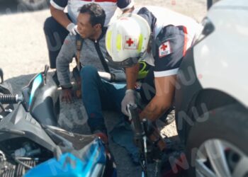 Motociclista lesionado al no respetar la vida de preferencia