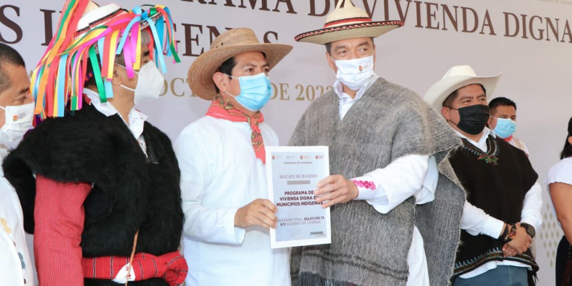 Rutilio Escandón arranca programa Vivienda Digna en Municipios Indígenas, en beneficio de 672 familias