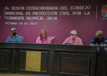 ENCABEZA ROSY URBINA SESIÓN EXTRAORDINARIA DE PROTECCIÓN CIVIL POR TORMENTA TROPICAL “JULIA”