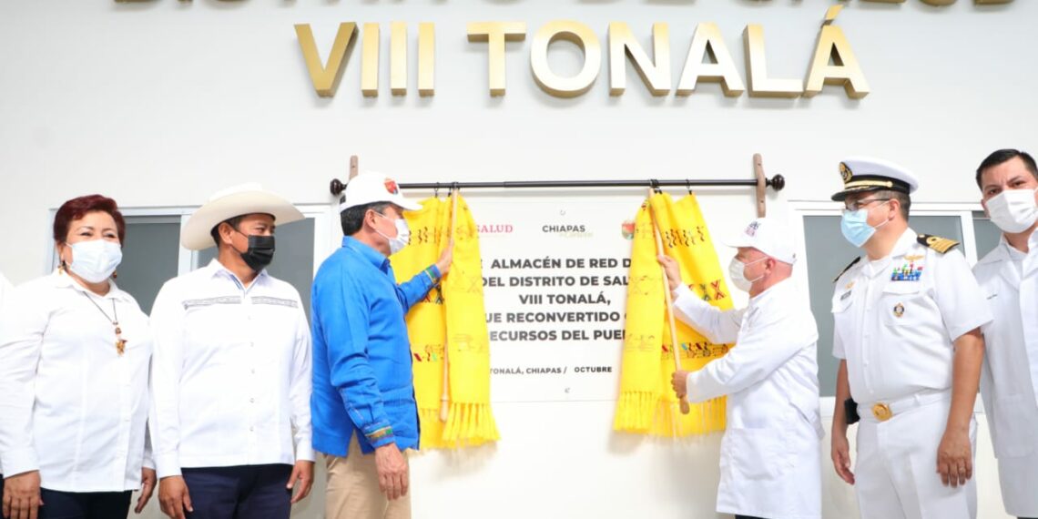 En Tonalá, inaugura Rutilio Escandón Almacén de Red de Frío del Distrito de Salud VIII