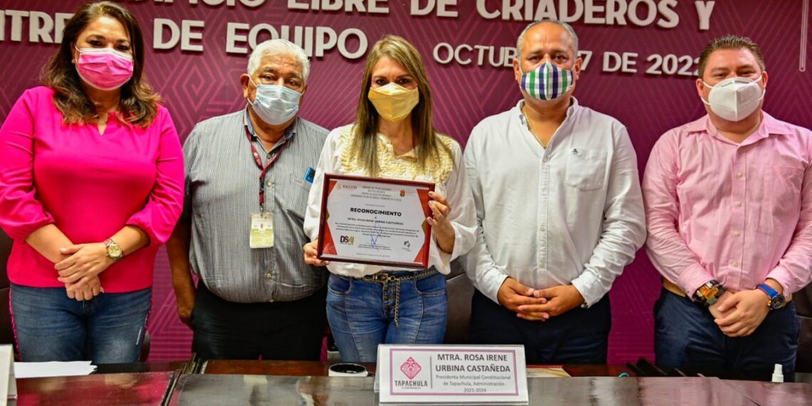 SECRETARÍA DE SALUD CERTIFICA AL PALACIO MUNICIPAL COMO ESPACIO LIBRE DE CRIADEROS DE MOSQUITOS