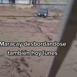 Desbordamiento de  río en Aragua, Venezuela