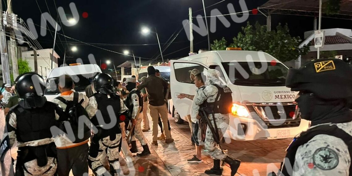 INM y GN desintegran caravanas en Chiapas