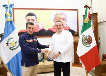 Rutilio Escandón se reúne con el embajador de Guatemala en México, Marco Tulio Chicas Sosa
