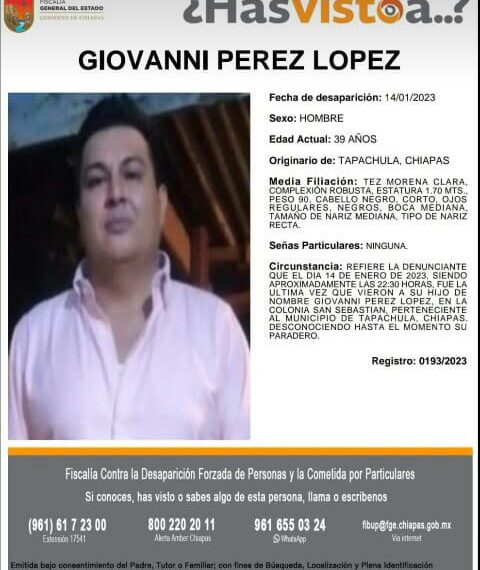 Desaparece al salir de su domicilio