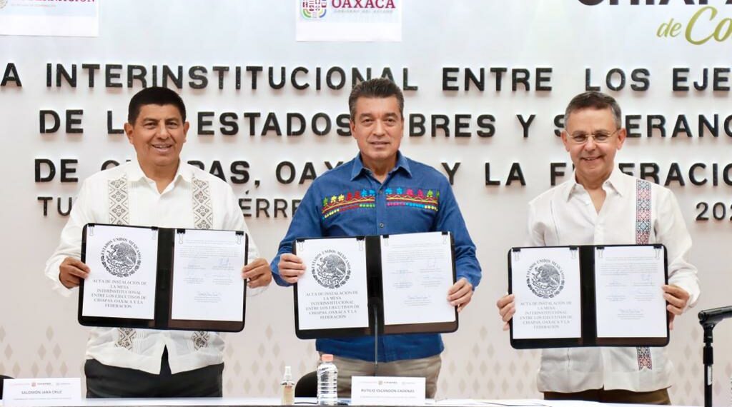 Rutilio Escandón, Salomón Jara y Segob instalan mesa para abordar tema de la zona limítrofe entre Chiapas y Oaxaca