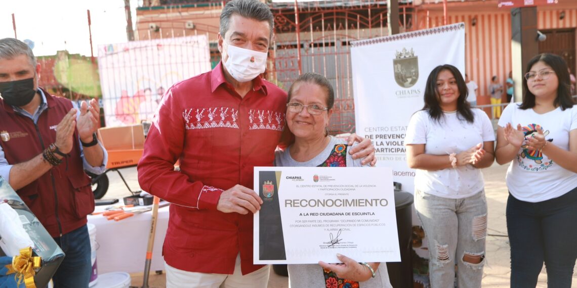 En Escuintla, Rutilio Escandón inaugura el Parque Público en el ejido El Triunfo