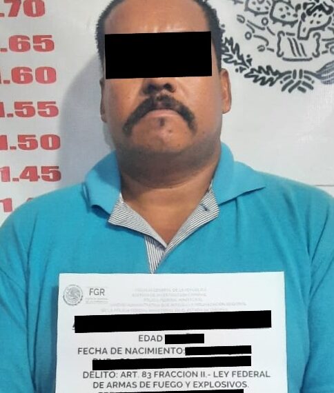 POR PORTACIÓN DE ARMA DE FUEGO FGR OBTIENE SENTENCIA EN PROCEDIMIENTO ABREVIADO CONTRA UNA PERSONA