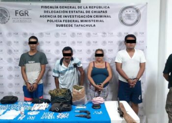 EN CATEO FGR ASEGURA A CUATRO PERSONAS, NARCÓTICOS Y ARMAS EN CHIAPAS