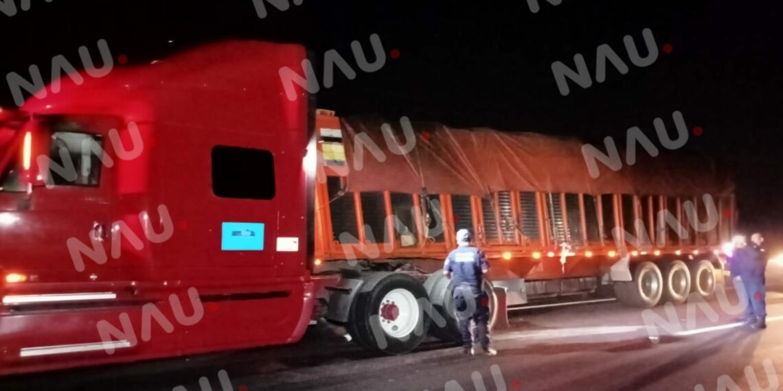 Se desprende caja de tráiler cargado de plátanos en la costera