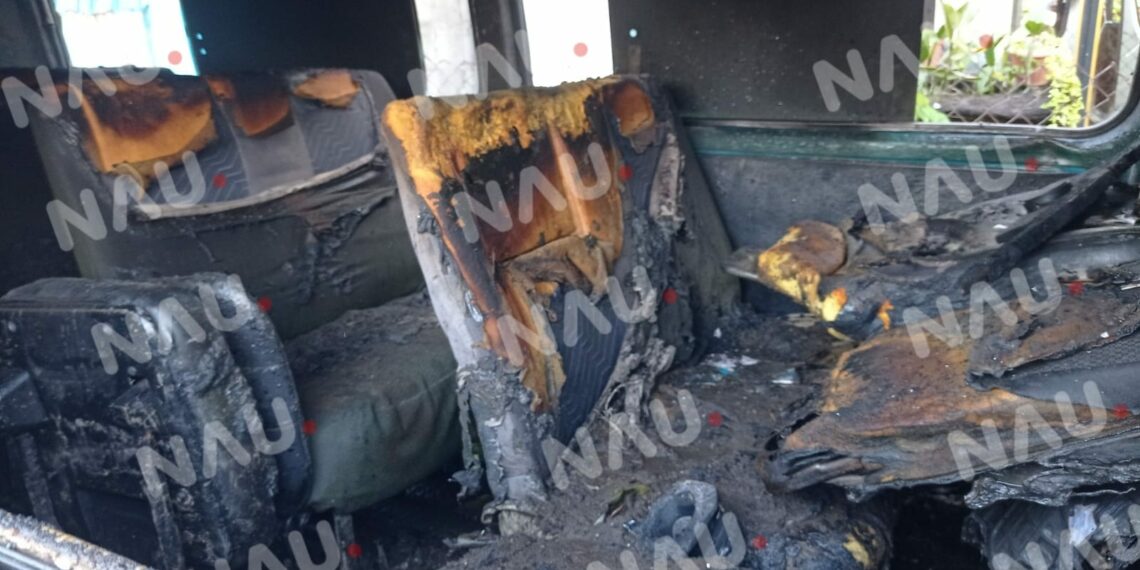 Se incendia combi de pasaje de la Unión y Progreso en Mixcum
