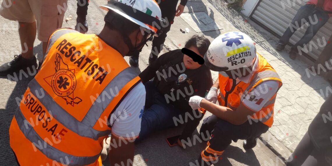 Derrapó con su moto y fue atendida por SAE