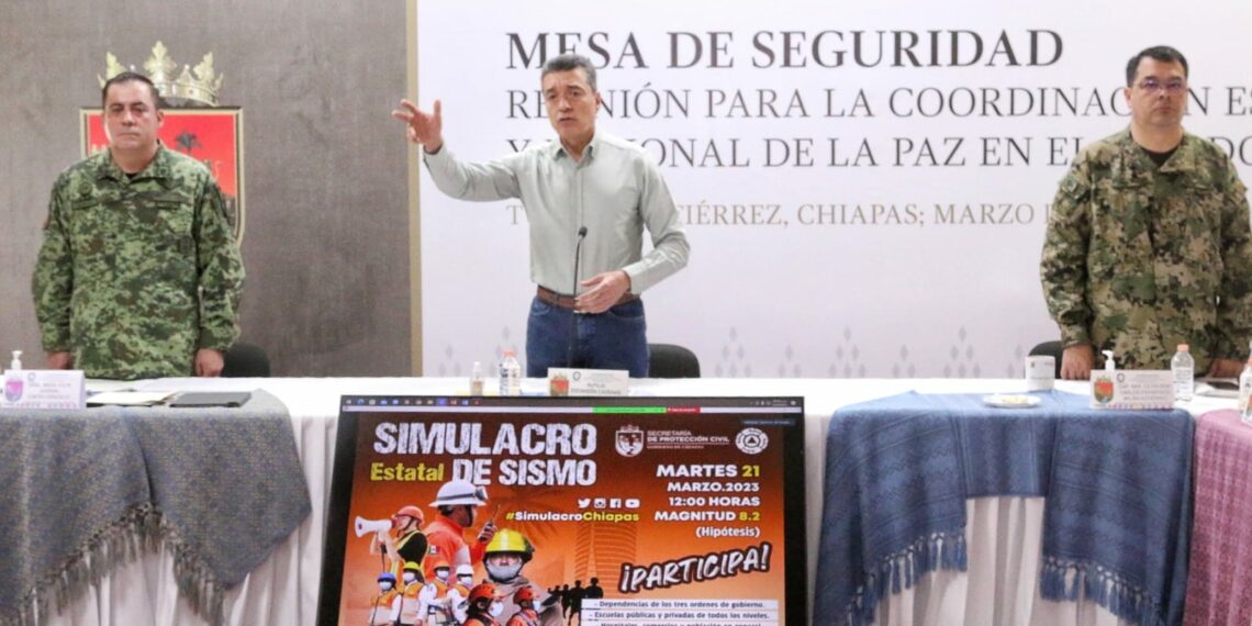Convoca Rutilio Escandón a la población chiapaneca a participar en el próximo Simulacro Estatal