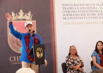 En Venustiano Carranza, Rutilio Escandón inaugura la tercera etapa de la carretera La Angostura-Pujiltic