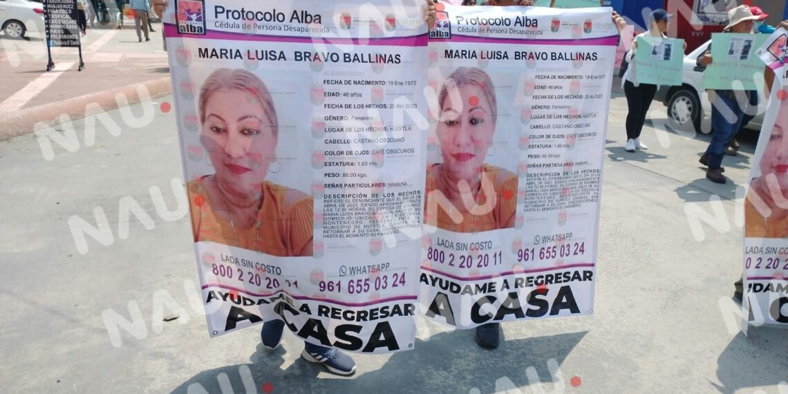 Realizan marcha para buscar a mujer que desapareció desde hace un mes en HUIXTLA